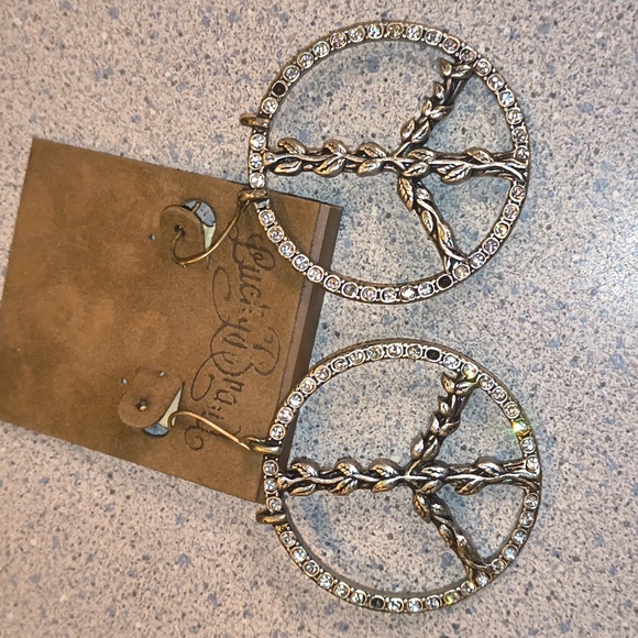 Set De Bijoux Vintage Lucky Brand - Bracelet Et Boucles D'oreilles Faux Druzy Argenté - Occasion Bon État